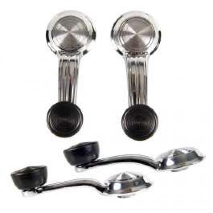 Camaro Front & Rear Window Crank Handles, Black, 1969