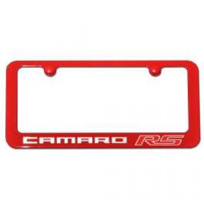 Camaro RS Painted Rear License Plate Frame, Inferno Orange