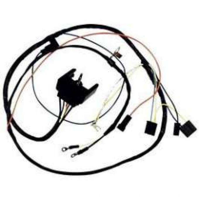 Camaro Engine Wiring Harness, 6 Cylinder, For Cars With Warning Lights, 1968-1969