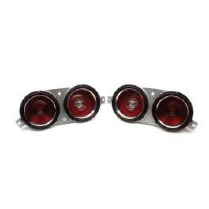 Camaro Taillight Housing & Lens Set, Non-Rally Sport (Non-RS), 1970-1973