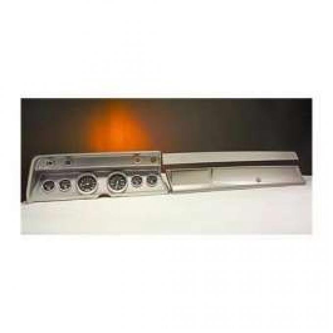 Camaro Instrument Cluster Panel, Brushed Aluminum Finish, With Carbon Fiber Series AutoMeter Gauges, 1967-1968
