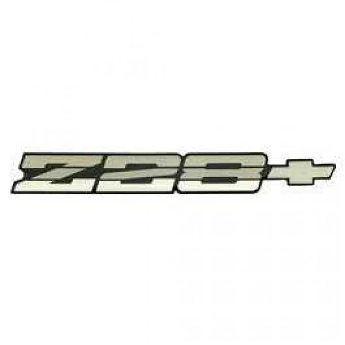 Camaro Rear Panel Emblem, Z28, Silver, 1985-1986