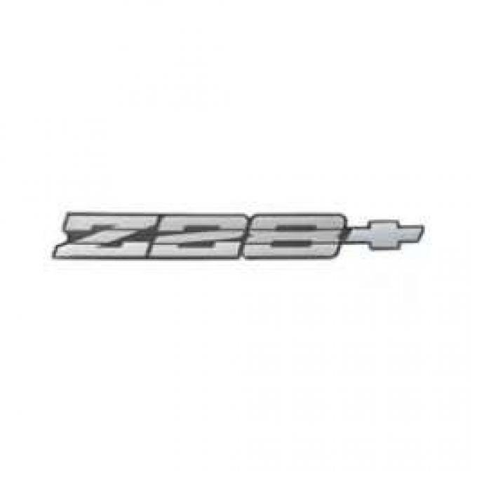 Camaro Rear Panel Emblem, Z28, Silver, 1985-1986