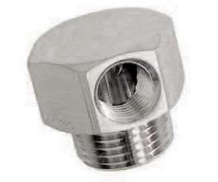 Camaro Intake Manifold Vacuum Fitting, Single Port, Stainless Steel, 1967-1969