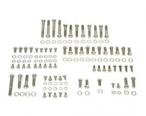 Camaro Engine Bolt Kit, Small Block, Stainless Steel, For Cars With Stock Exhaust Manifolds, 1967-1969