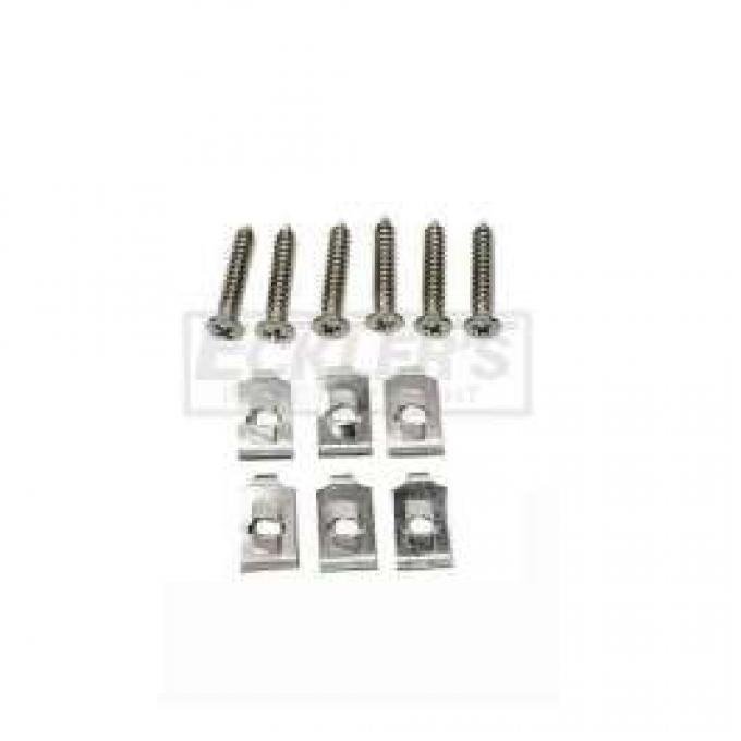 Camaro Headlight Bezel Mounting U Nut And Screw Kit For Cars With Standard, Non Rally Sport Trim, 1969