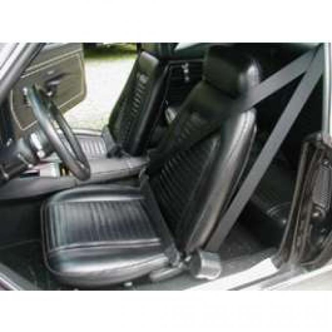 Camaro 3-Point Retractable Front Seat Belt Kit, With Plain Buckles, Coupe, Morris Classics Concepts, 1967-1969