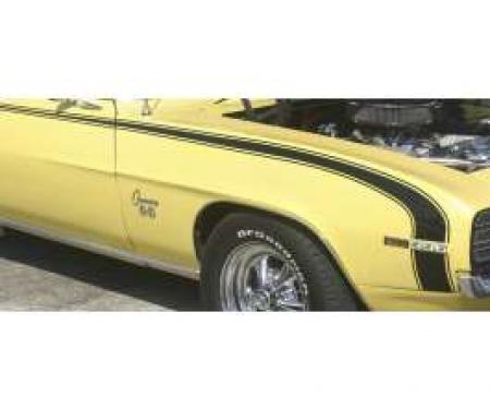 Camaro Hockey Stick Stencil & White Vinyl Stripe Set, Super Sport (SS) & D90, 1969