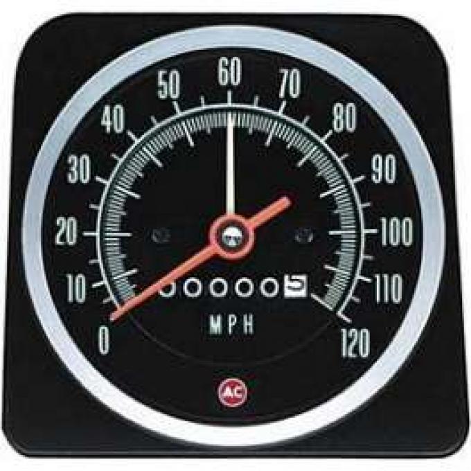 Camaro Speedometer, 120 MPH, With Speed Warning Indicator, 1969