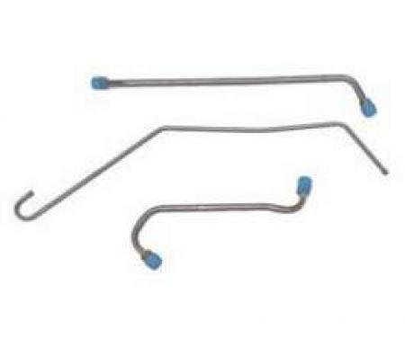 Camaro Fuel Line Set, Fuel Pump To Carburetor, Stainless Steel, 3-Piece, 396/325-350hp, 3/8", With 1/4" Return Line, 1969