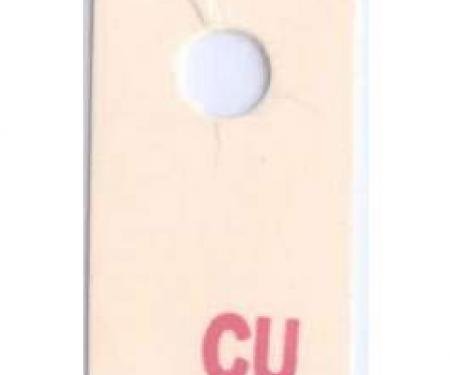 Camaro Power Disc Brake Booster Tag, Code CU, 1969