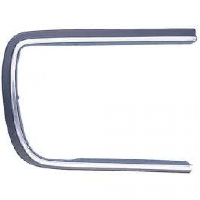 Camaro Headlight Door Molding, Right, Chrome & Black, Rally Sport (RS), 1967-1968