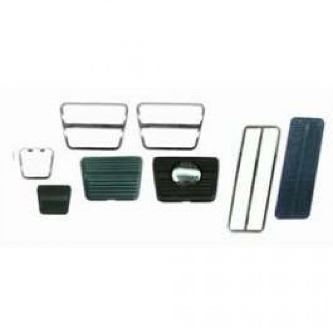 Camaro Pedal Pad Kit, For Cars With Disc Brakes & Manual Transmission, With 3 Clutch Pedal 1969-1972