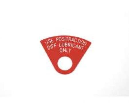 Camaro Positraction Differential Lubricant Tag, 1968-1969