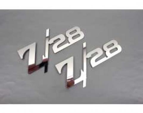 Camaro Fender Emblems, Z28, Stainless Steel, 1967-1969