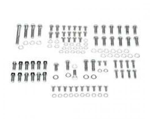 Camaro Engine Bolt Kit, Small Block, Chrome, For Cars With Exhaust Headers, 1967-1969