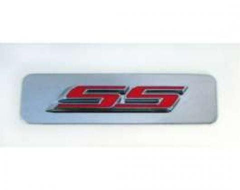 Camaro Engine Cover Emblem, Red SS With Stainless Name Plate, 2010-2014