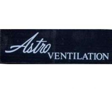 Camaro Astro-Ventilation Window Decal, 1968