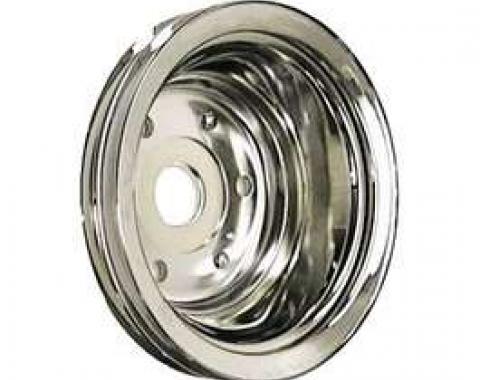 Camaro Crankshaft Pulley, Small Block, Double Groove, Chrome, 1969