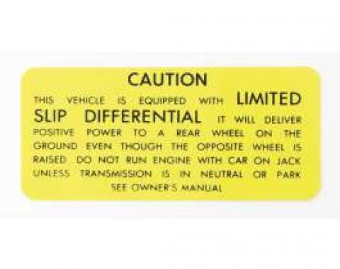 Camaro Posi-Traction Warning Trunk Decal, 1971-1973