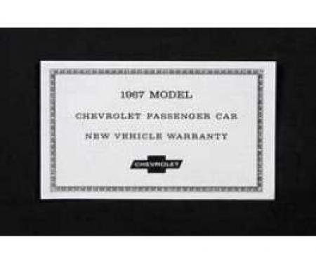 Camaro Warranty Certificate, 1967