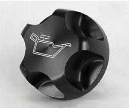 Camaro Oil Cap, Black Billet Aluminum, Engraved, 2010-2013