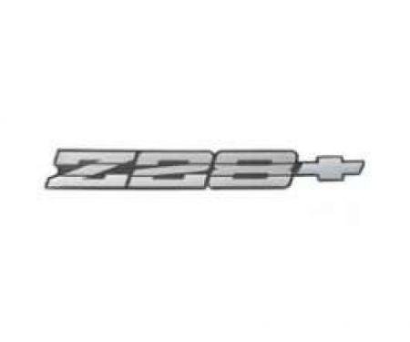 Camaro Rear Panel Emblem, Z28, Silver, 1985-1986