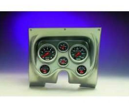 Camaro Instrument Cluster Panel, Brushed Aluminum Finish, With Sport-Comp Series AutoMeter Gauges, 1967-1968