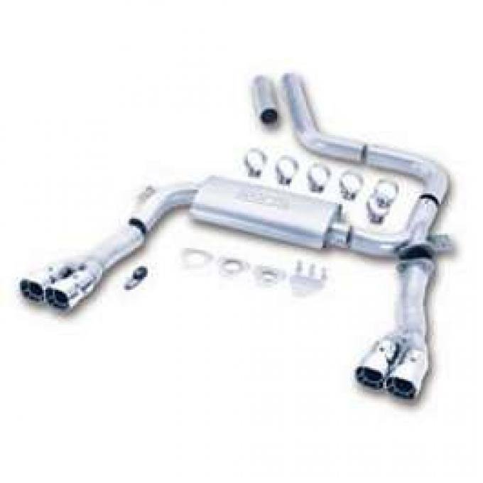 Camaro Exhaust System, 3 Cat Back Adjustable, V8, Borla, 1998-2002