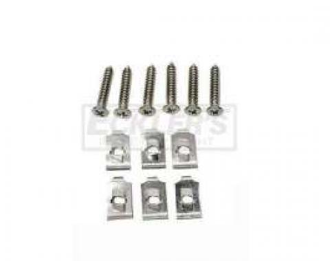 Camaro Headlight Bezel Mounting U Nut And Screw Kit For Cars With Standard, Non Rally Sport Trim, 1969