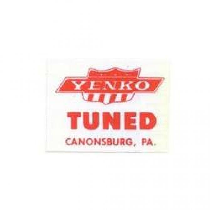 Camaro Window Decal, Yenko Tuned, 1967-1969