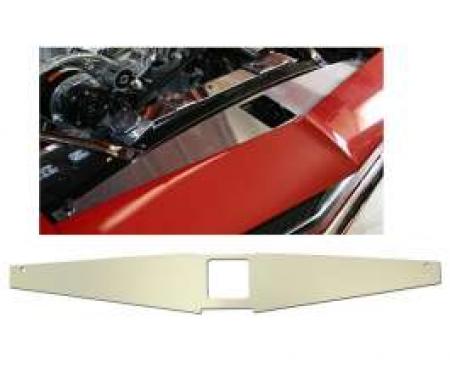 Camaro Core Support Filler Panel, Clear Anodized (Silver Satin), Bowtie Logo, 1967-1969