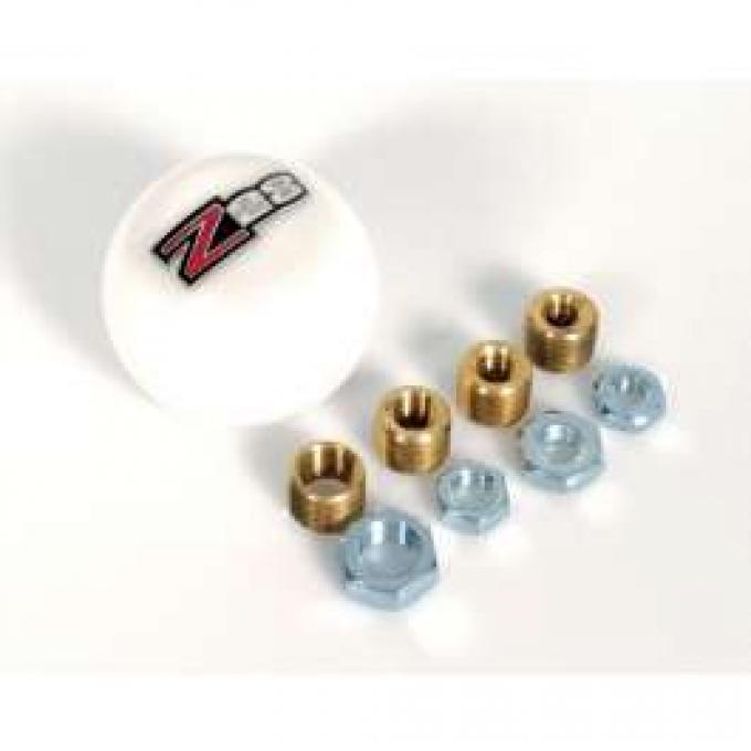 Camaro Shift Knob White Billard With Z28 Logo, 1967-2002