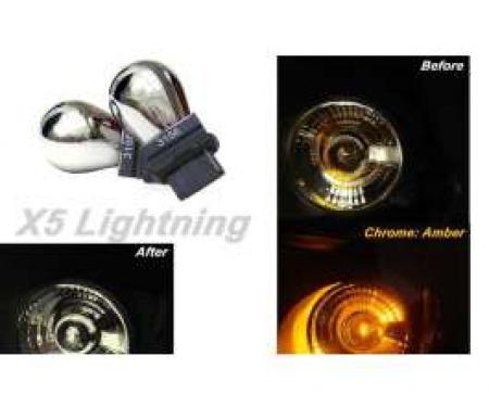 Light Bulbs, 3156, Chrome X5 Lightning Amber Silver Stealth