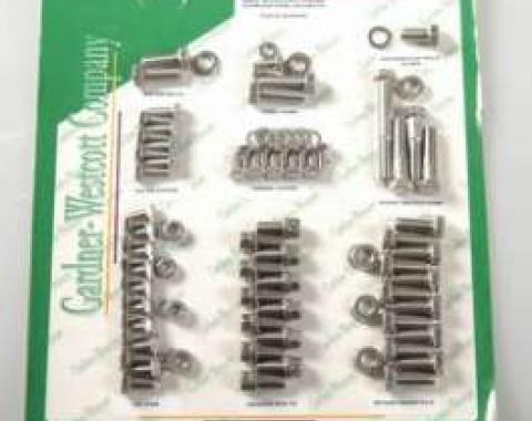 Camaro Engine Bolt Kit, Small Block, Stainless Steel, For Cars With Exhaust Headers, 1967-1969