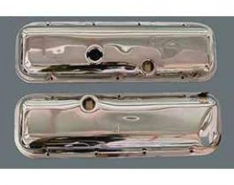 Camaro Valve Covers, Big Block, Chrome, With Power Brake Booster Dent, 1967-1972