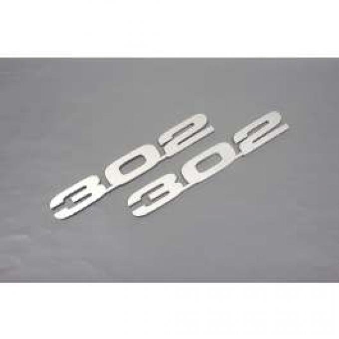 Camaro Hood Emblems, 302, Stainless Steel, 1967-1969