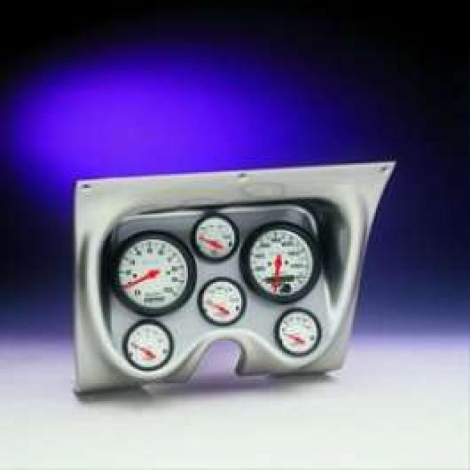 Camaro Instrument Cluster Panel, Brushed Aluminum Finish, With Phantom Series AutoMeter Gauges, 1967-1968