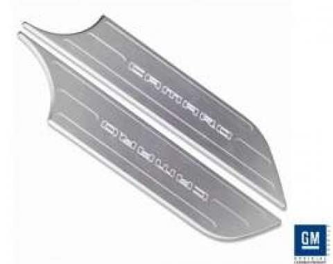 Camaro Chrome Billet Kick Panel Covers, Camaro Logo, 2010-2013