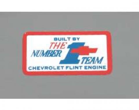 Camaro Valve Cover Decal, Number 1 Team Flint, 302ci & 327/275hp, 1967