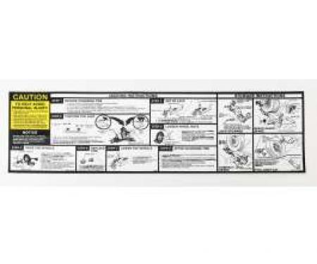 Camaro Jacking Instructions Decal, 1985-1986