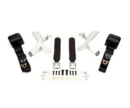 Camaro 3-Point Retractable Rear Shoulder Harness/Seat Belt Kit, Morris Classic Concepts, With Star-Burst Button, 1967-1968
