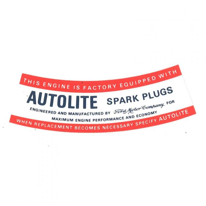 Dennis Carpenter Decal - Air Cleaner - Autolite Spark Plugs - 1967 Ford Truck, 1962-67 Ford Car   DF-160