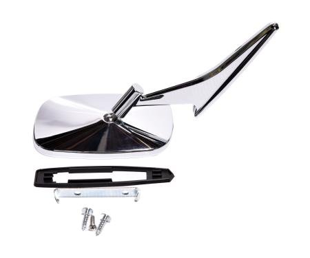 Redline Restomotive® 1968-1974 GM Car Right Hand Outside Door Mirror with Rib Design