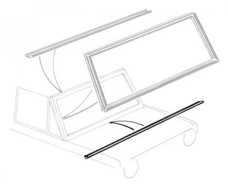 Dennis Carpenter Windshield Frame to Body Seal - Lower - 1966-77 Ford Bronco C6TZ-9603828-A