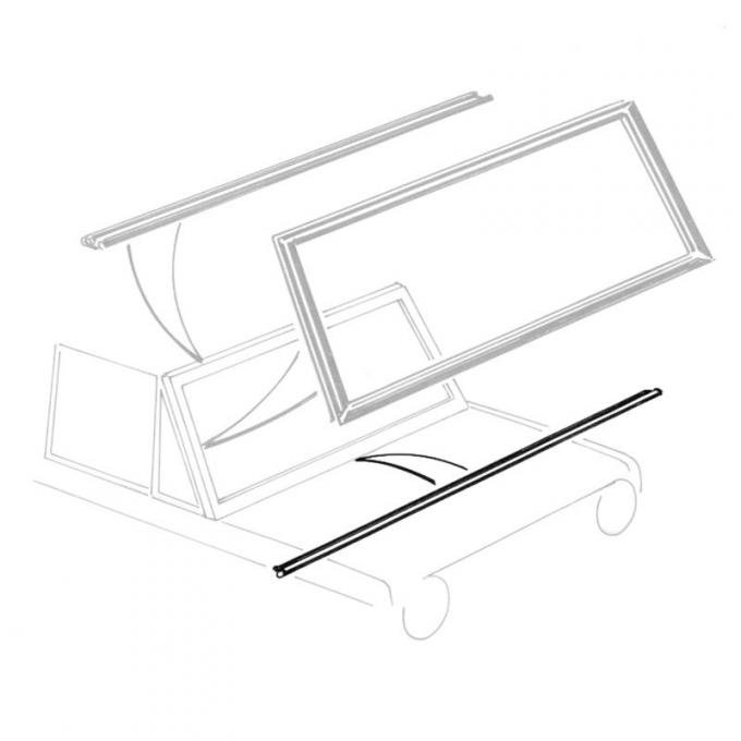 Dennis Carpenter Windshield Frame to Body Seal - Lower - 1966-77 Ford Bronco C6TZ-9603828-A