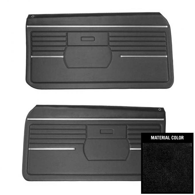 PUI Interiors 1968 Chevrolet Camaro Platinum Edition Black Front Door Panels 68FD10