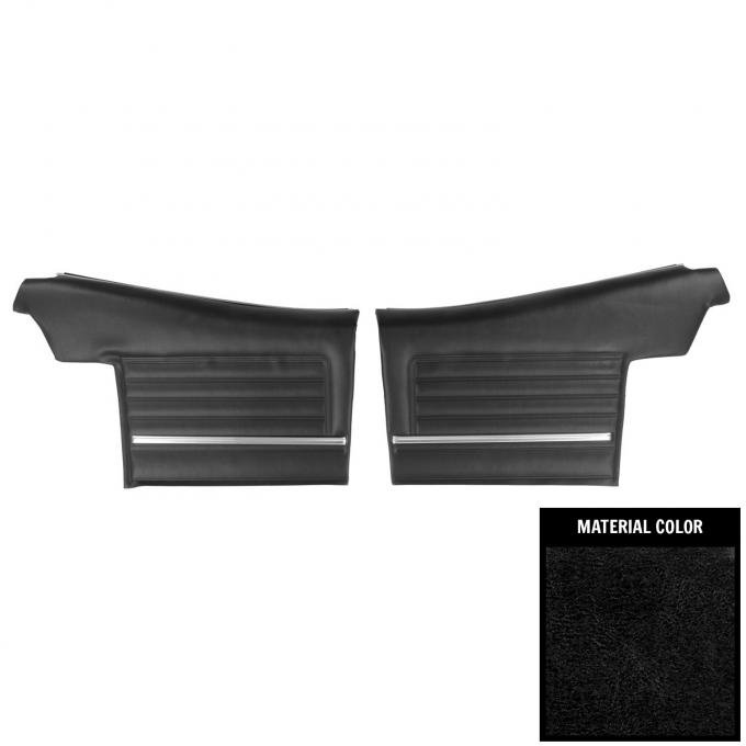 PUI Interiors 1968 Chevrolet Chevelle Convertible Pre-Assembled Black Rear Door Panels PD310V