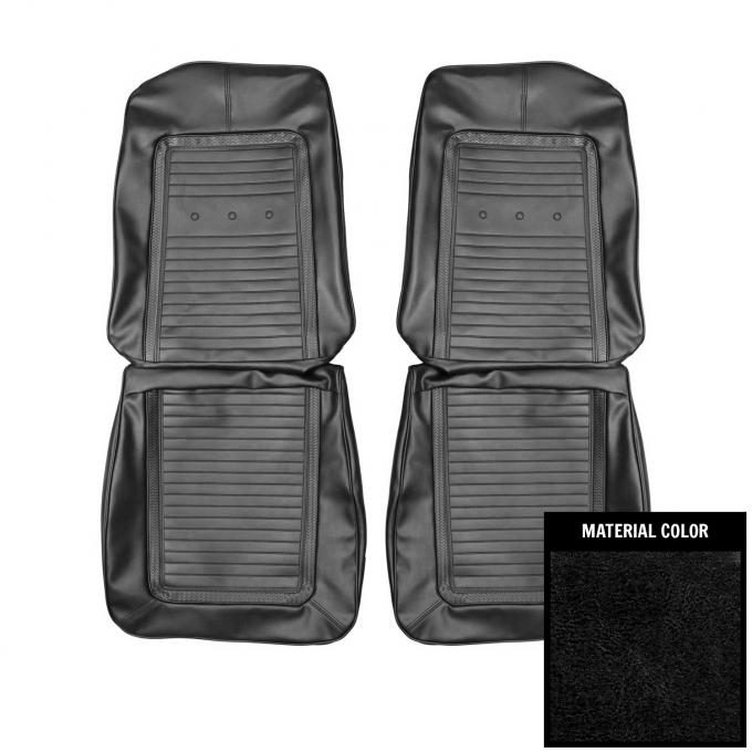 PUI Interiors 1966 Plymouth Barracuda Black Front Bucket Seat Covers 66KSB10U