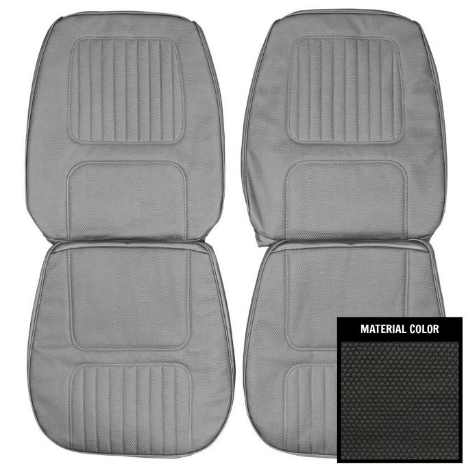 PUI Interiors 1970 Chevrolet Camaro Standard Black Front Bucket Seat Covers 70FS10U